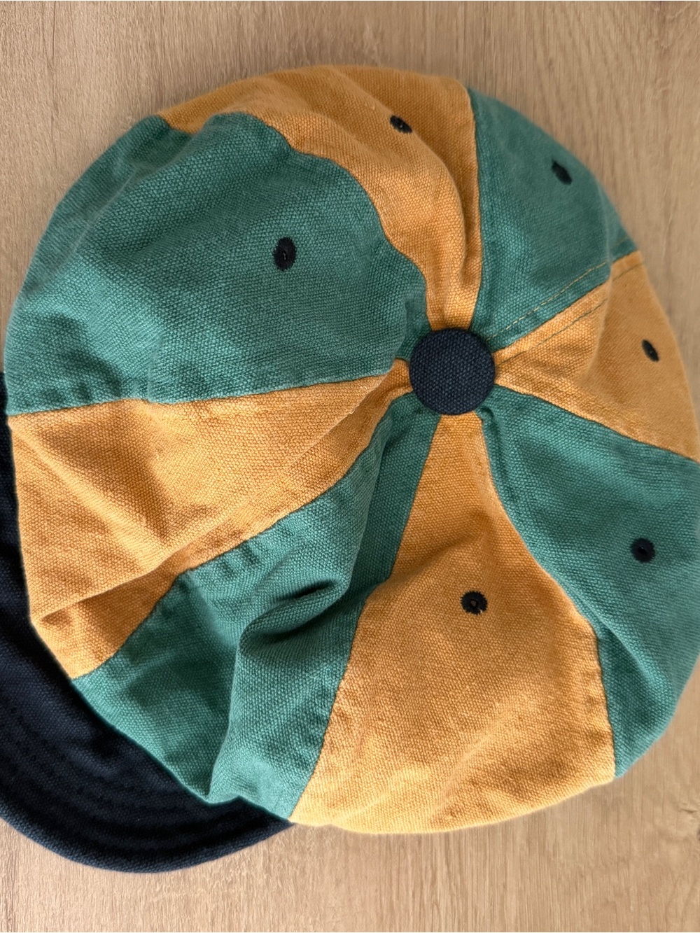 Kids Two-Tone Green and Mustard Newsboy Cap